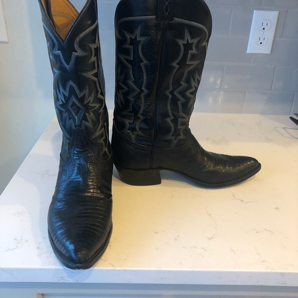 Tony Lama Black Leather Men's Boots